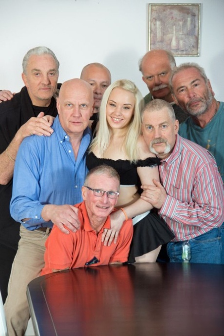 Young blonde maid Lolita Taylor gets gangbanged by horny grandfathers 35425954