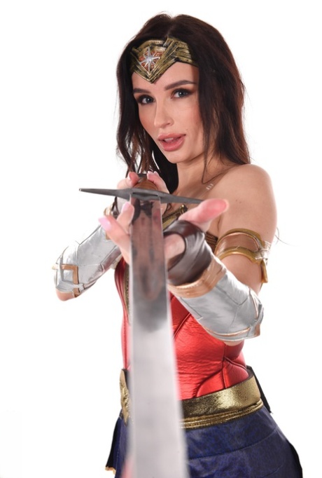 Sexy brunette Milena Ray models cosplay attire before masturbating 74224432